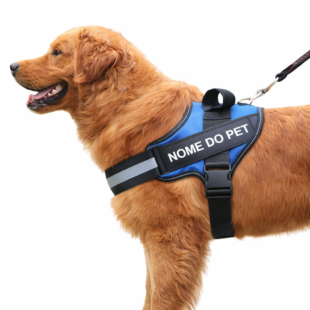 Peitoral Para Cachorros Ajustável com Nome Personalizável