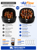 Grade com ganchos de aço inoxidável para Forno e Air Fryer - Air Flow™