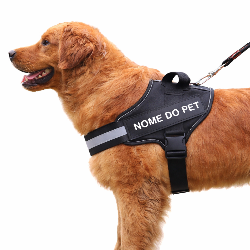 Peitoral Para Cachorros Ajustável com Nome Personalizável