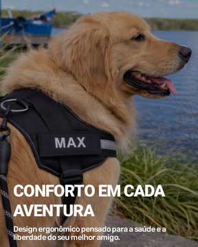 Peitoral Para Cachorros Ajustável com Nome Personalizável