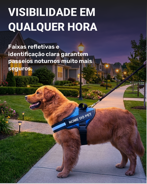 Peitoral Para Cachorros Ajustável com Nome Personalizável