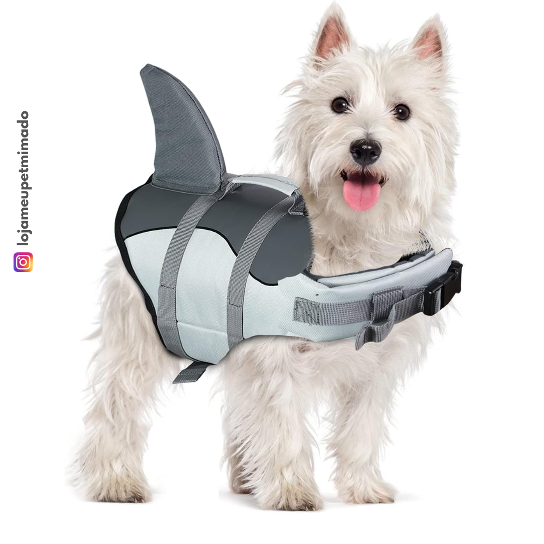 Colete Pet Salva-Vidas Shark para Cachorros